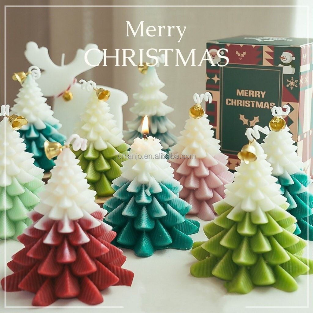 Novelty Home Decoration Luxury  festival christmas flameless Christmas Tree Candle scented Xmas gift candle