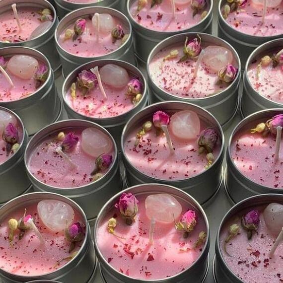 Wholesale money candles with crystals custom private label scented luxury perfume crystals healing stones candle