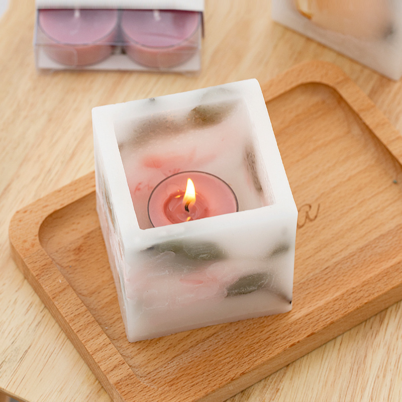 High quality 4 pack non toxic essential oil smokeless multi color scented tealight candles gift set in bulk