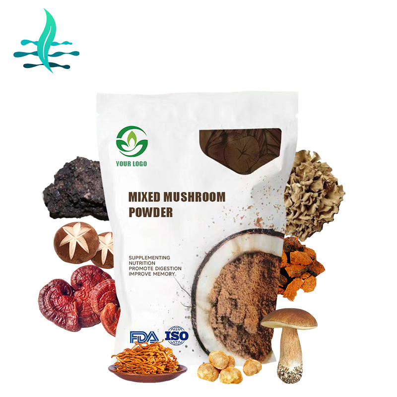 OEM Private Label Organic Mushroom Powder blend Cordyceps,Chaga,Ganoderma Reishi,Lions Mane Mushroom  Powder