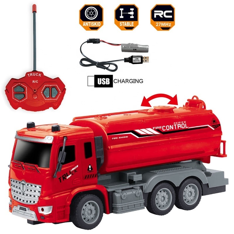 4 channel 1/30 water storage electric fire truck kids rc trucks