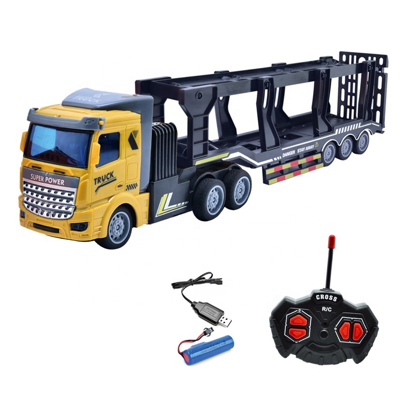 double deck transport trailer toys 4 channel kids birthday gift rc truck with lighting