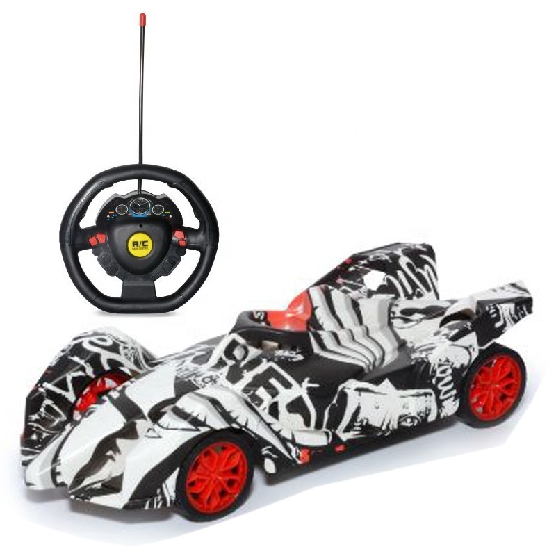 high speed 4 channel 1/16 steering wheel remote control car boys racing