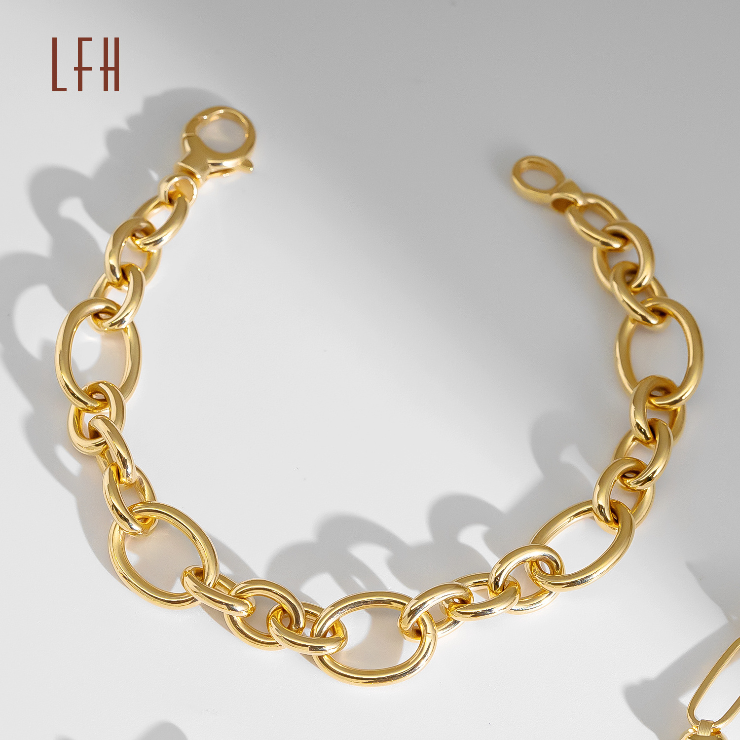 Wholesale 18K Real Pure Solid Gold Customized Hollow Chain Bracelet Oro 18k original  Gold Jewelry 18k Real