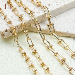 Au750 18k Pure Gold U-Shape Chain Necklace Paperclip Chain Jewelry Au750 Gold 18k Real 18k Saudi Gold Jewelry Pawnable 18k oro