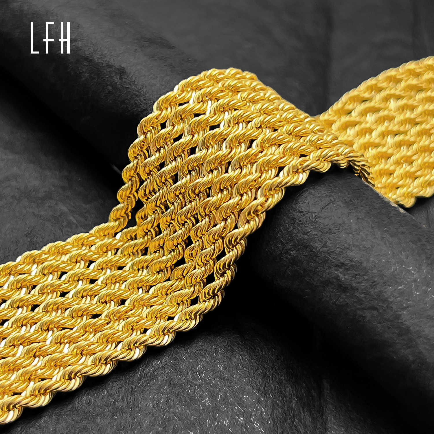 18K Au750 Twisted Rope Chain italy Au750 Chains Pure 18k Gold Jewelry Real 18k Gold Pure jewelri Au750 Gold 18k Real