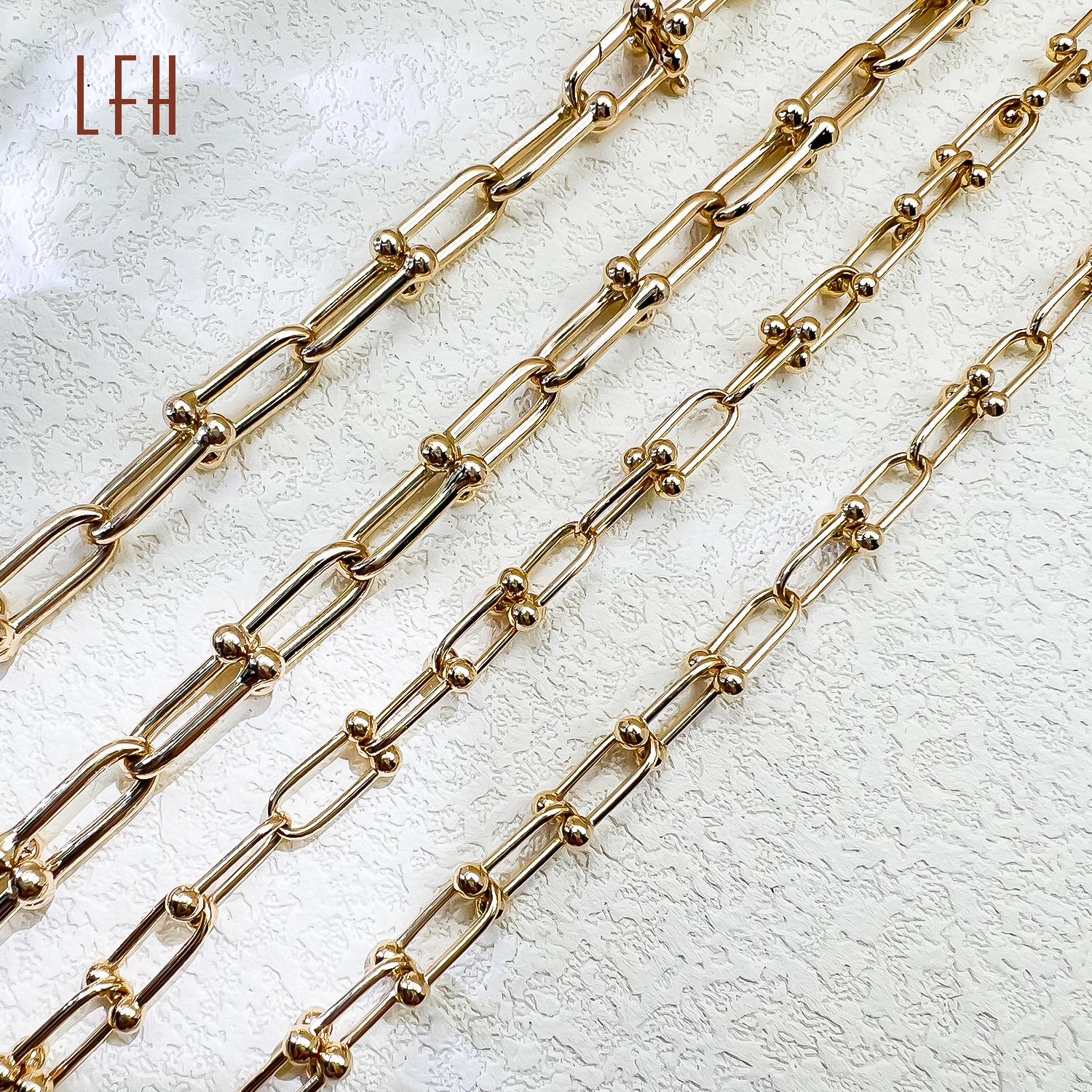 Au750 18k Pure Gold U-Shape Chain Necklace Paperclip Chain Jewelry Au750 Gold 18k Real 18k Saudi Gold Jewelry Pawnable 18k oro