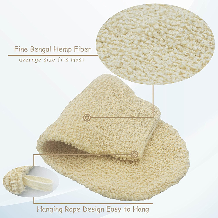 Eco-friendly Natural Exfoliating Sisal Hemp Fiber Loofah Glove Mitt Mitten Bath Sponge Scrubber Remove Dead Skin Gloves