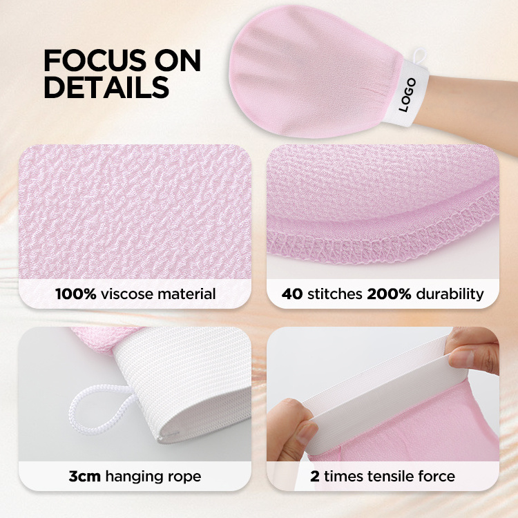 Laotang Factory Korean Exfoliating Gloves Skin friendly Single Viscose Shower Bath Exfoliating Body Scrub Mitt