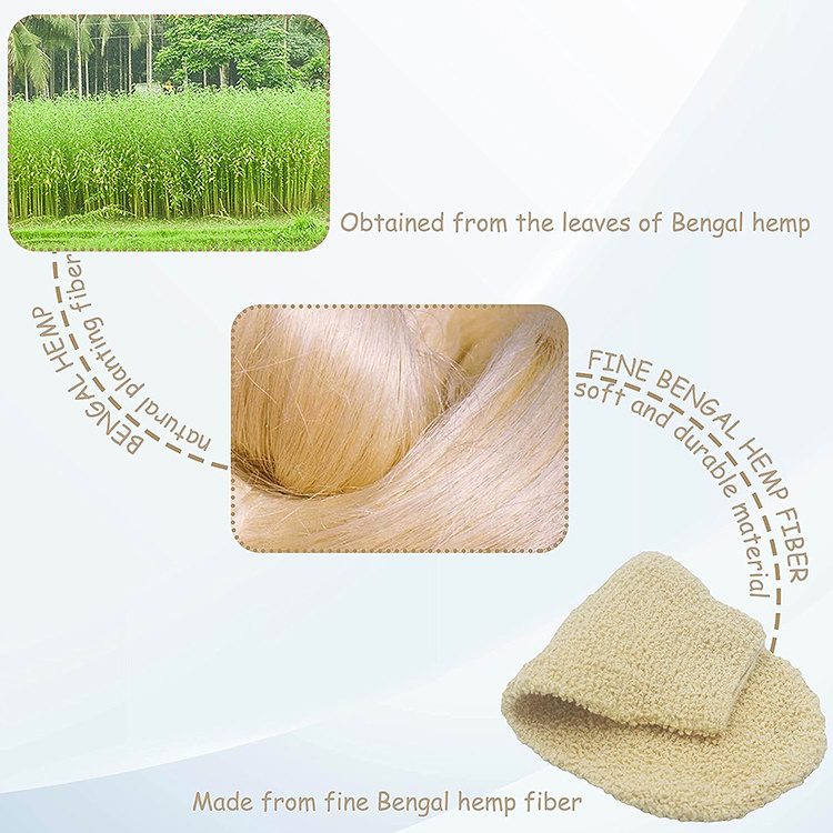 Eco-friendly Natural Exfoliating Sisal Hemp Fiber Loofah Glove Mitt Mitten Bath Sponge Scrubber Remove Dead Skin Gloves