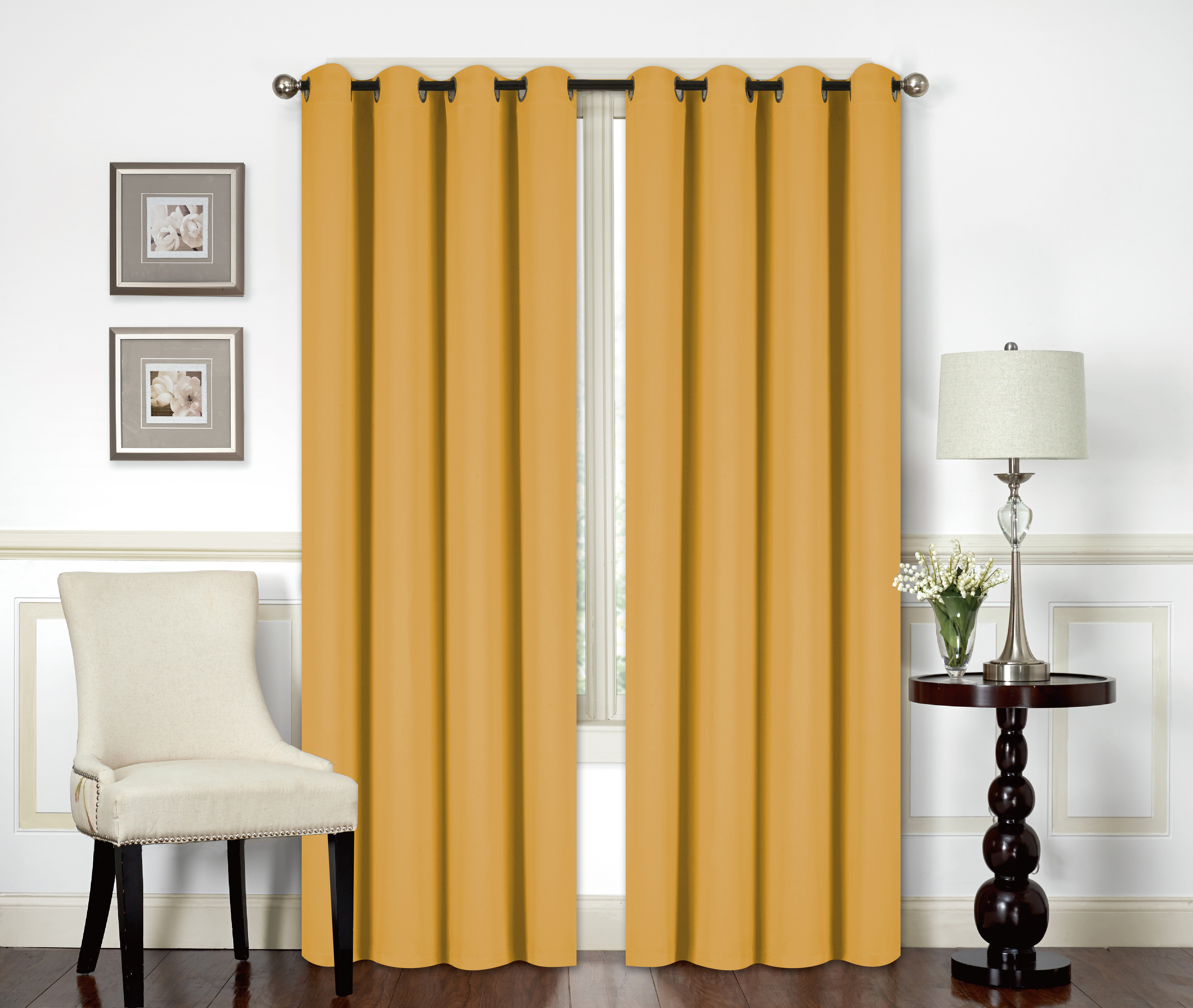 Solid Thermal Insulated Reduce Noise Blackout Window Curtains For Living Room Bedroom