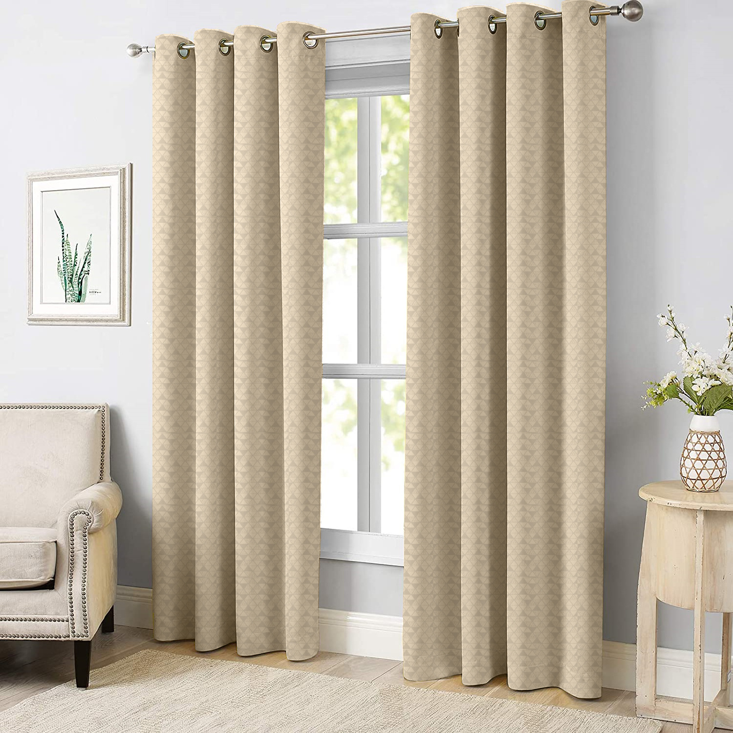 Thermal Insulated Noise Reducing High Shading Rate 3D Embossed Blackout Window Curtain For Living room Bed Room