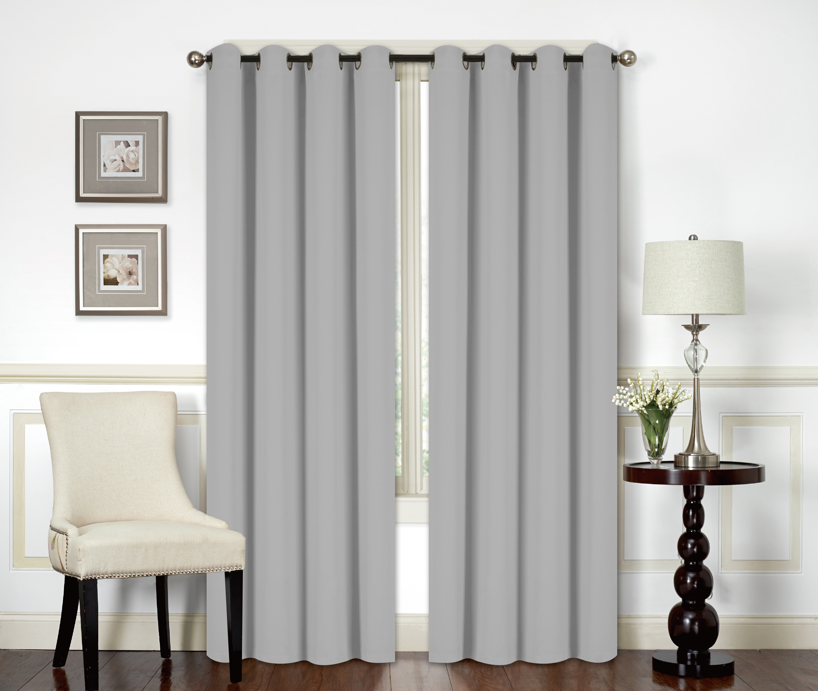 Solid Thermal Insulated Reduce Noise Blackout Window Curtains For Living Room Bedroom