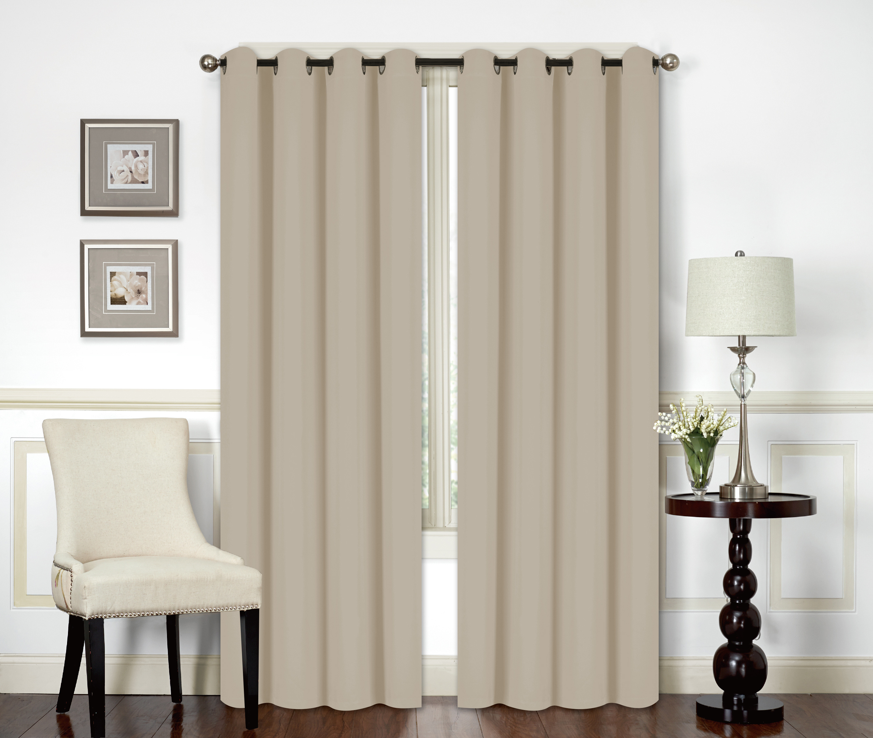 Solid Thermal Insulated Reduce Noise Blackout Window Curtains For Living Room Bedroom