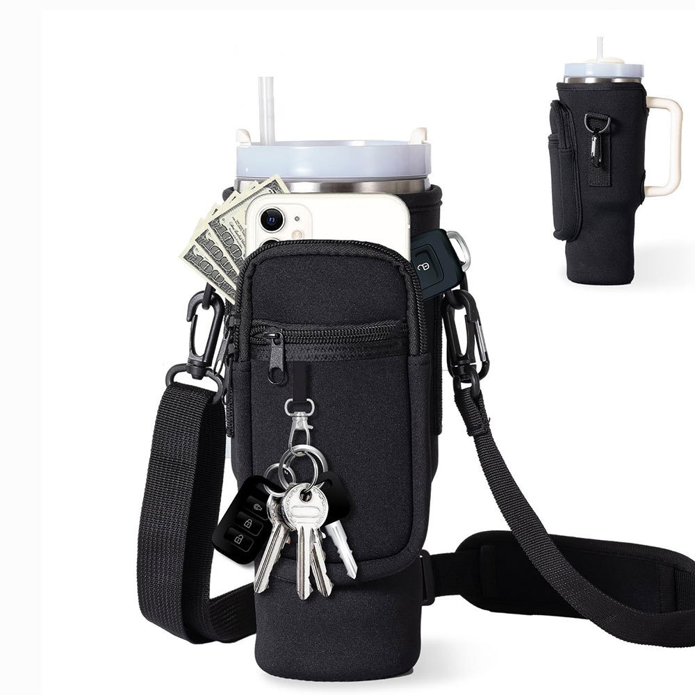 Professional Adjustable Strap Travel Sleeve Pouch Bag For Stanley Cup 40Oz With Handle Thermal Case Phone Tumbler Water Bottle