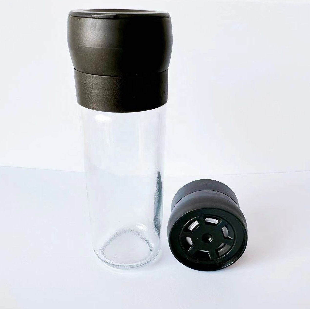 newest wholesale glass spice grinder pepper mills salt and pepper ceramic grinder with 100ml glass jar