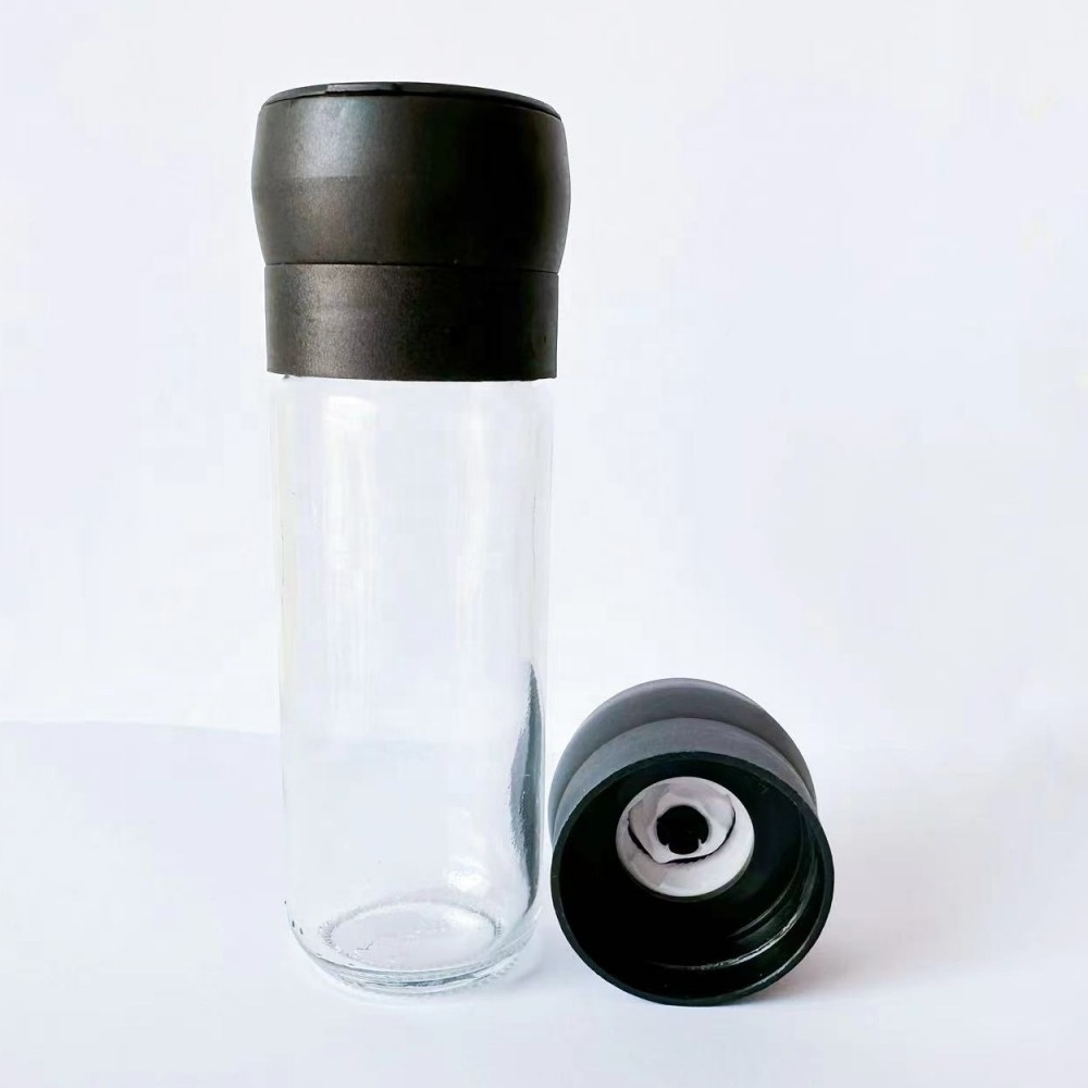 manual plastic spice grinder salt and pepper mill sea salt grinders black pepper mills set with 100ml glass bottle