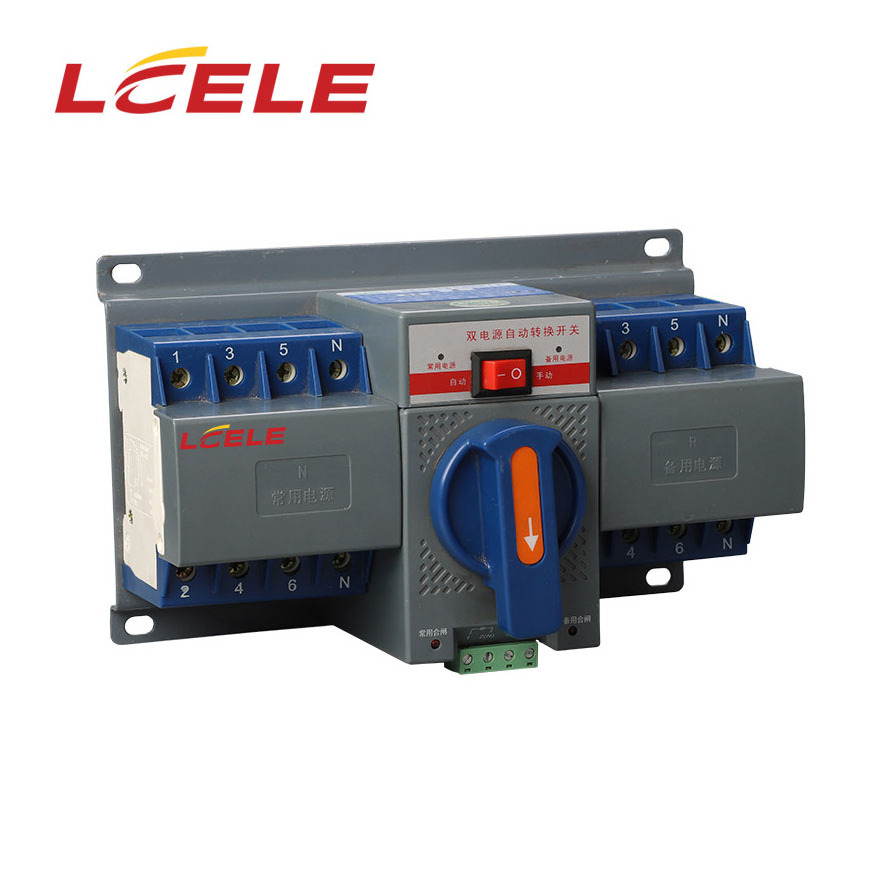 220V 400V AC 63A 2P 3P 4P Single Phase ATS Dual Power Automatic Transfer Switch For Generator for solar