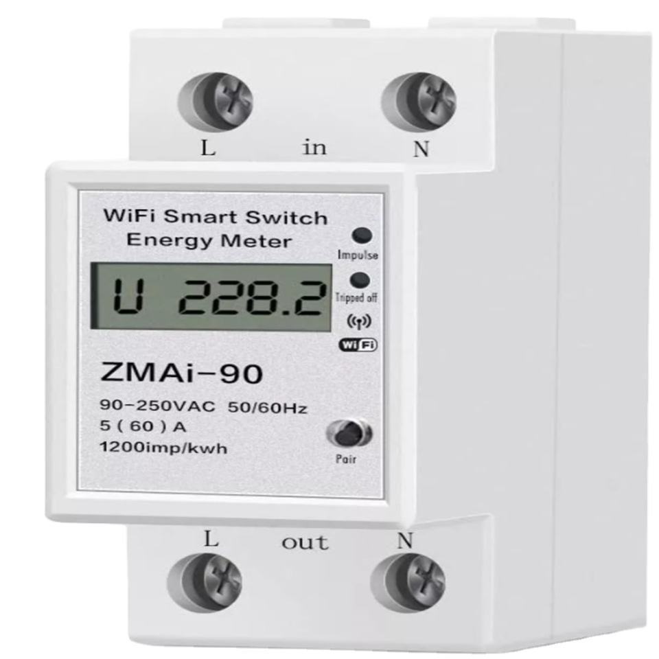 Smart Wifi Power Meter Single Phase Digital Watt Meter/smart Wifi Prepaid Energy Meter Din Rail Analog and Digital Class 1