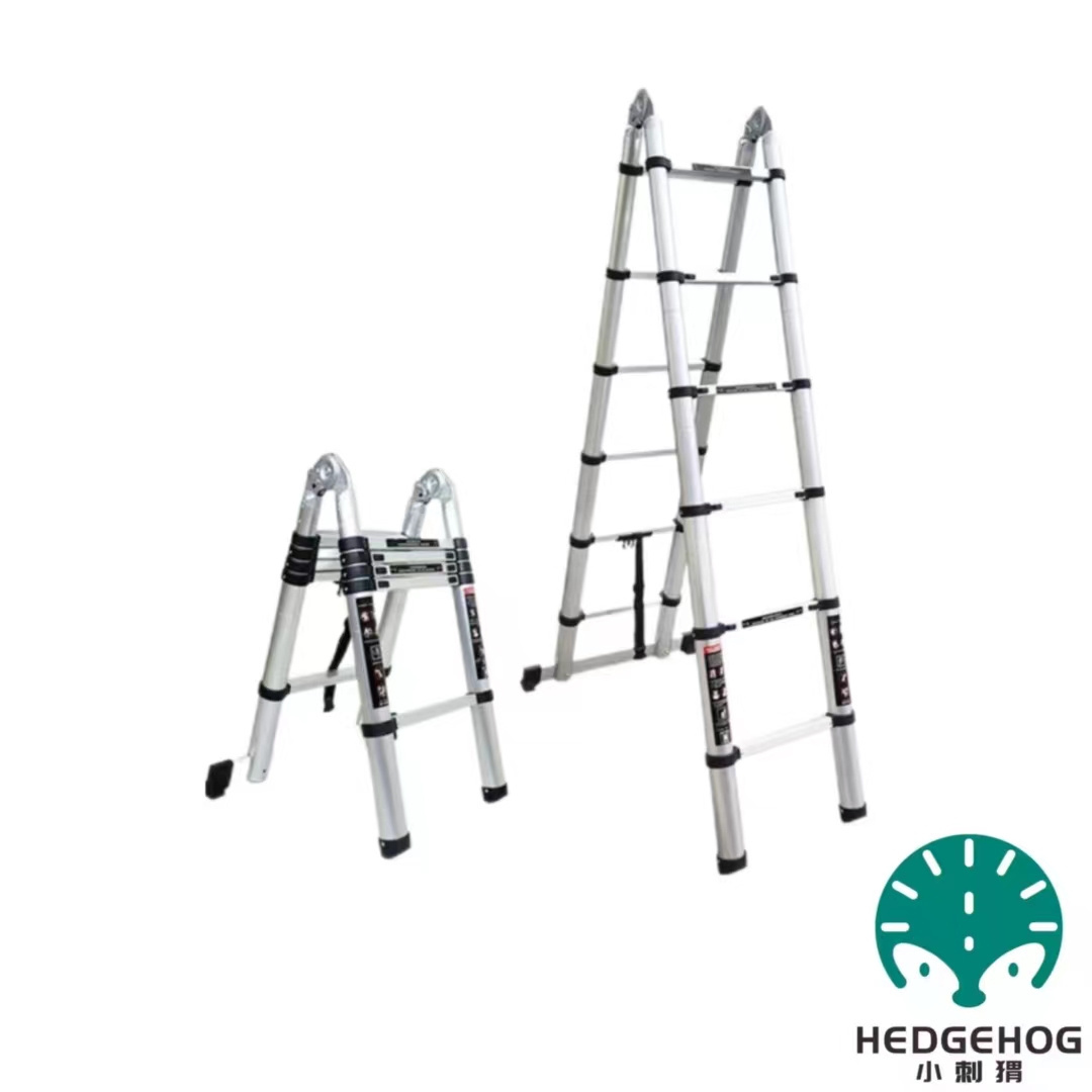 Herringbone type double sided step ladder aluminium telescopic ladder