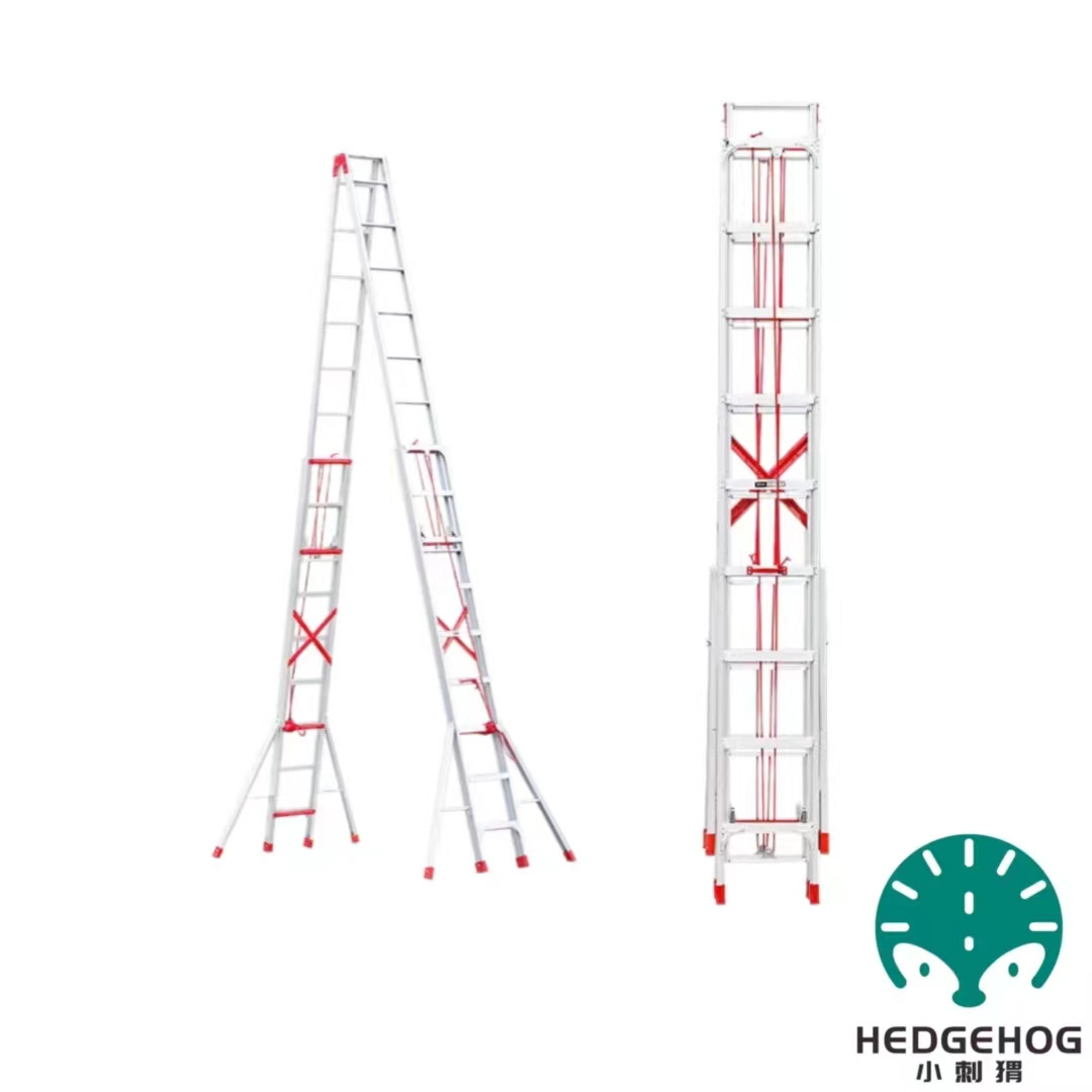 Aluminum ladder double-sided herringbone aluminum ladder foldable and extendable