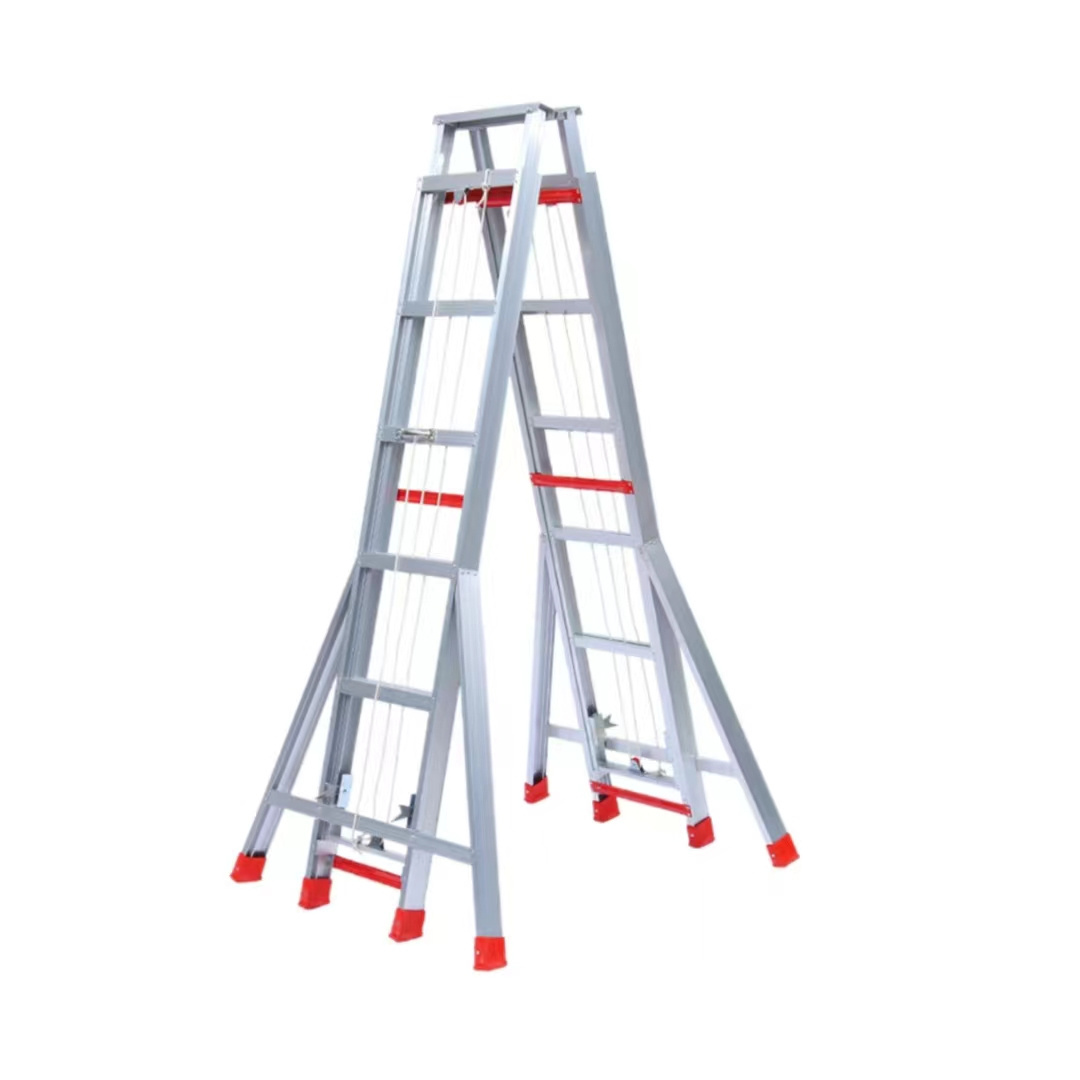 Aluminum ladder double-sided herringbone aluminum ladder foldable and extendable