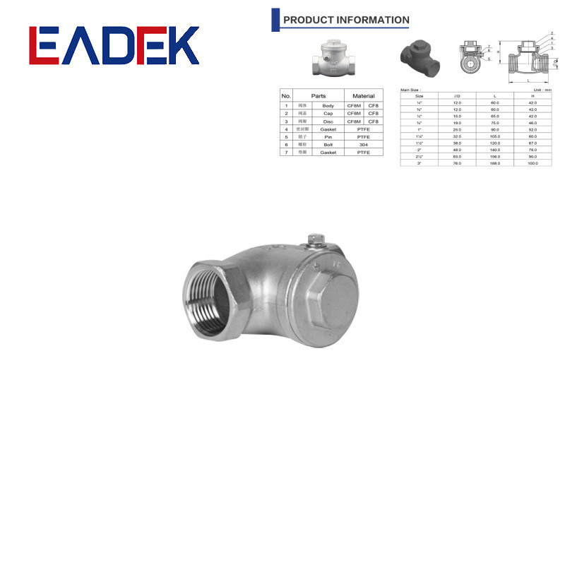 Stainless Steel 304/316 Thread Connection Ball Check Valve Swing Check Valve