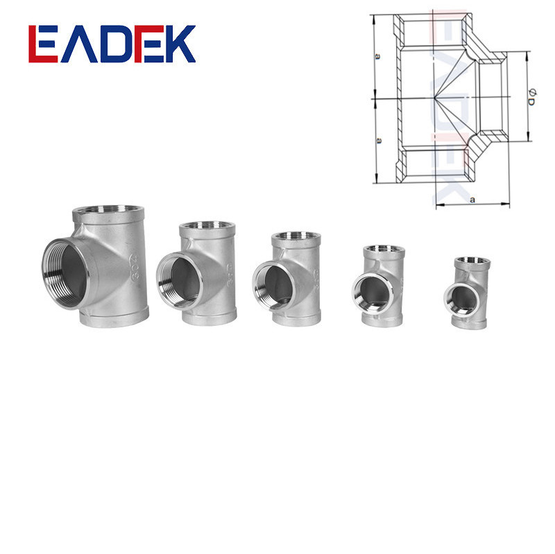 Thread Casting Pipe Fitting Connector Stainless Steel 304 Female Equal Tee