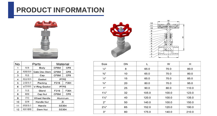 Factory Directsale Global Valve High Quality Industrial Stainless Steel Manual Globe Valve