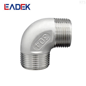 Stock Casting Pipe Fitting 304 Stainless Steel 90 Degree NPT Male Elbow Male Thread Connection 150 LB Elbow Equal Round 1/8"- 4"