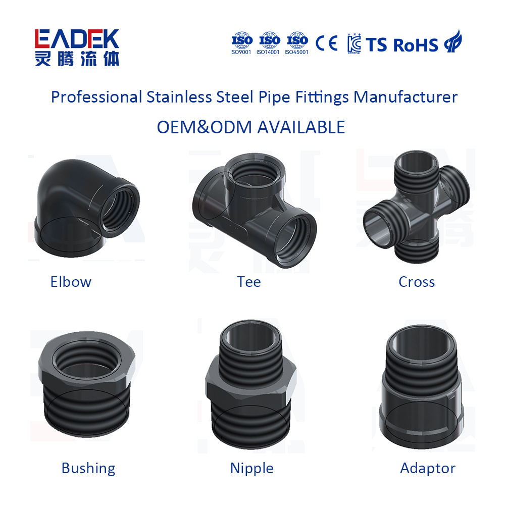 1/8 3/4 NPT BSPP BSPT Female Thread Stainless Steel Reducing Tee SS Hose Nipple Pipe Fittings