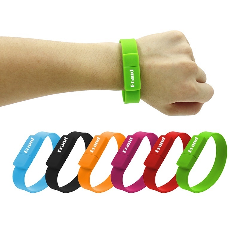 Colorful Silicone WristBand USB Flash Drive 4gb 8gb 16gb 32gb Bracelet usb memoria with Custom Logo