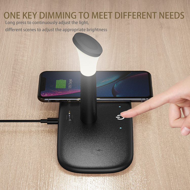 Factory price 5 in1 Fast Quick Wireless Charger Safe Magnetic Multi-function Chargers Light For Mobile Phone  AirPods watch