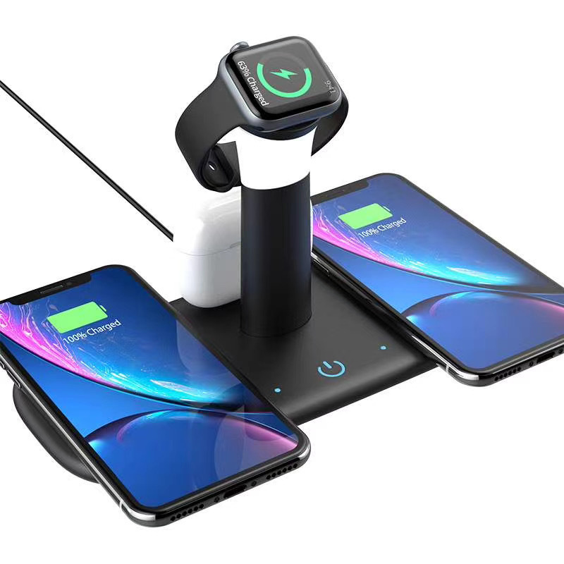 Factory price 5 in1 Fast Quick Wireless Charger Safe Magnetic Multi-function Chargers Light For Mobile Phone  AirPods watch