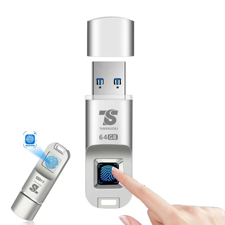 Fingerprint USB Flash Drive 64GB USB3.0  Pendrive Support Business USB Stick