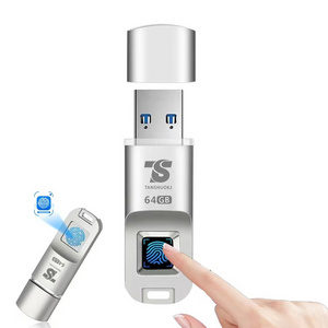 Fingerprint USB Flash Drive 64GB USB3.0  Pendrive Support Business USB Stick