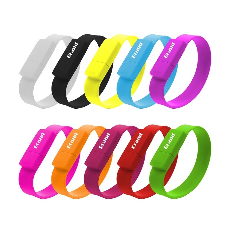 Colorful Silicone WristBand USB Flash Drive 4gb 8gb 16gb 32gb Bracelet usb memoria with Custom Logo