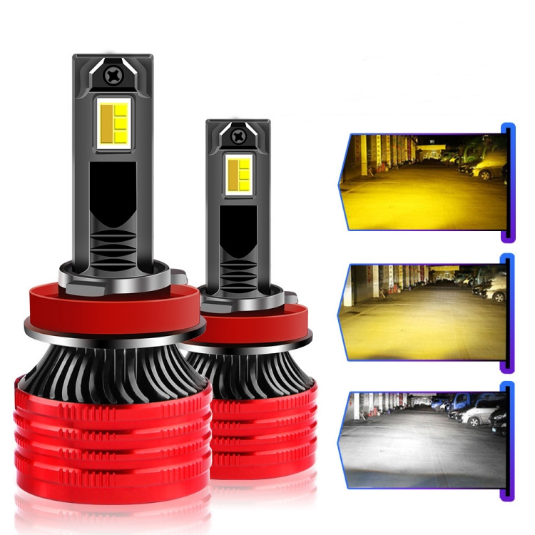 New Arrival H4 Headlight H7 Led Bulbs Tri Color 3000K 4300K 6000K Canbus Car Led Headlight Bulbs