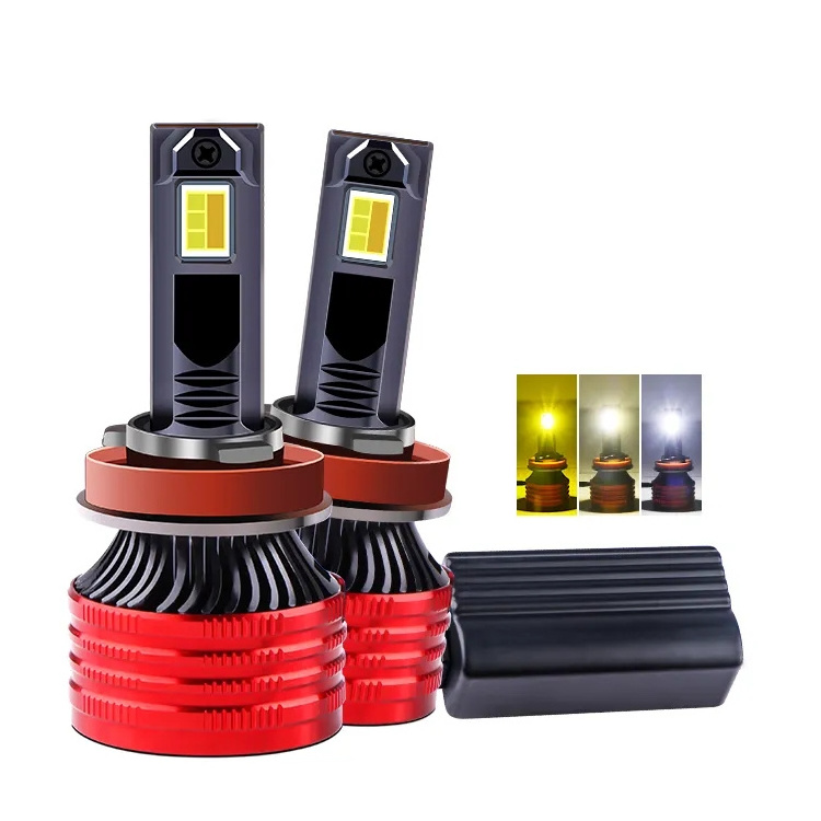 New Arrival H4 Headlight H7 Led Bulbs Tri Color 3000K 4300K 6000K Canbus Car Led Headlight Bulbs