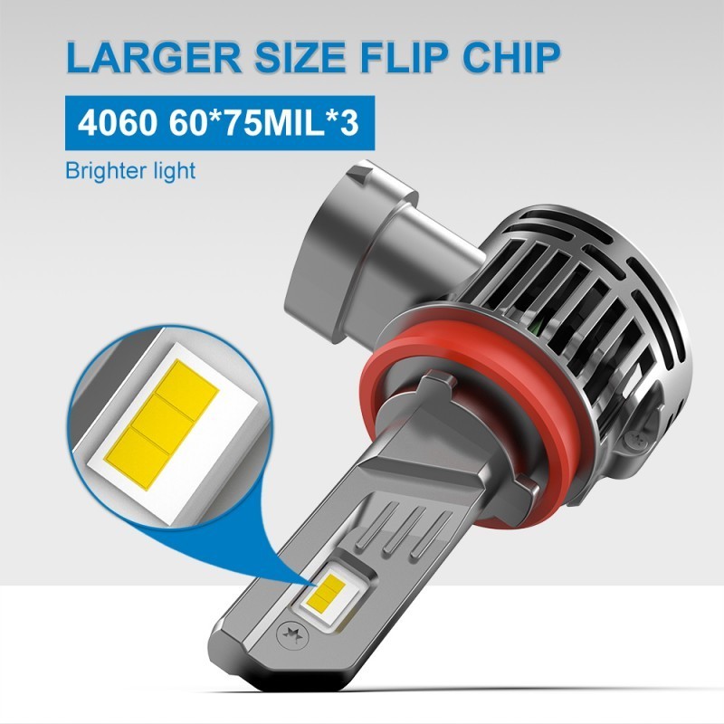 V05 Flip Chip 6000LM 50W 6000K All In One Car Led Lights 9005 Led Headlight H7 H11 9005 9006 Car Led Headlight