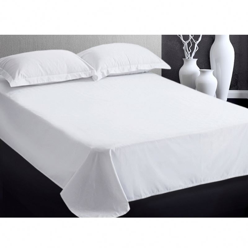 Textile Bed Sheet King Size Cotton Luxury Bed Set Sheets Plain Style Hotel Home 200T 100% Cotton Custom White 60 Plant Modern