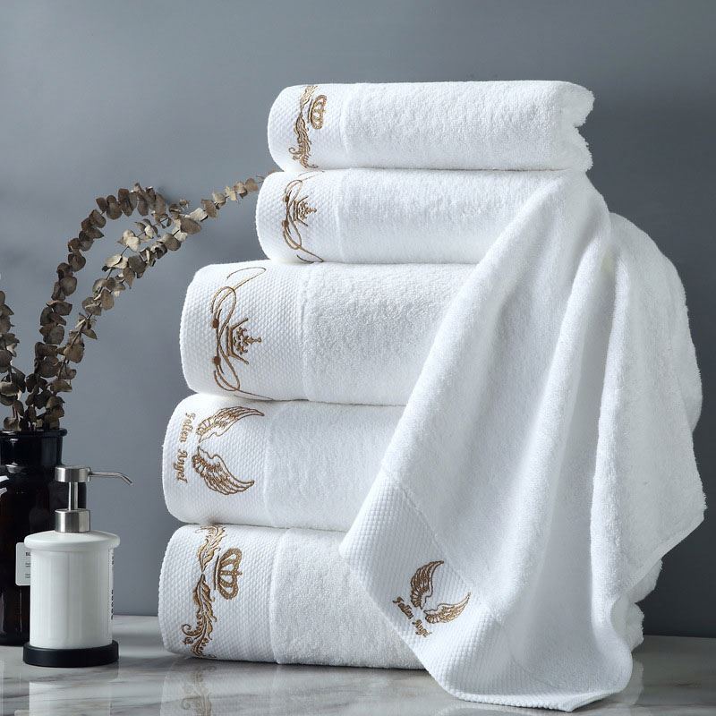 Luxury 100% Cotton Embroidered Face Towels Customized High Quality Bath Towels for Hotel Use Novelty Pattern