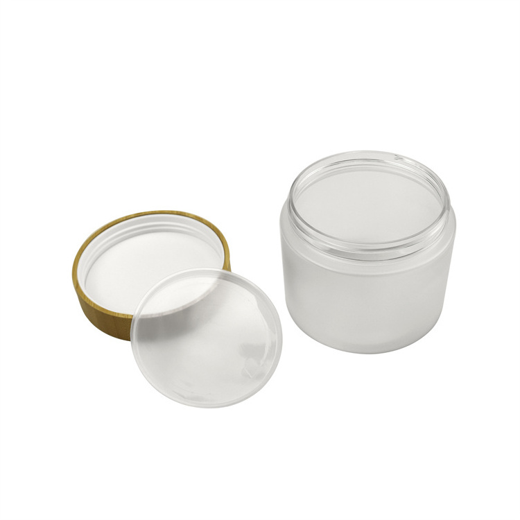 Competitive Price 200g Clear Mini Plastic Cosmetic Cleansing Cream Wooden Jar Lip balm Slime Containers With Lids