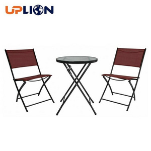 Uplion Cheap Metal Patio Folding Furniture 3 Piece Garden Bistro Set Garden Furniture Set