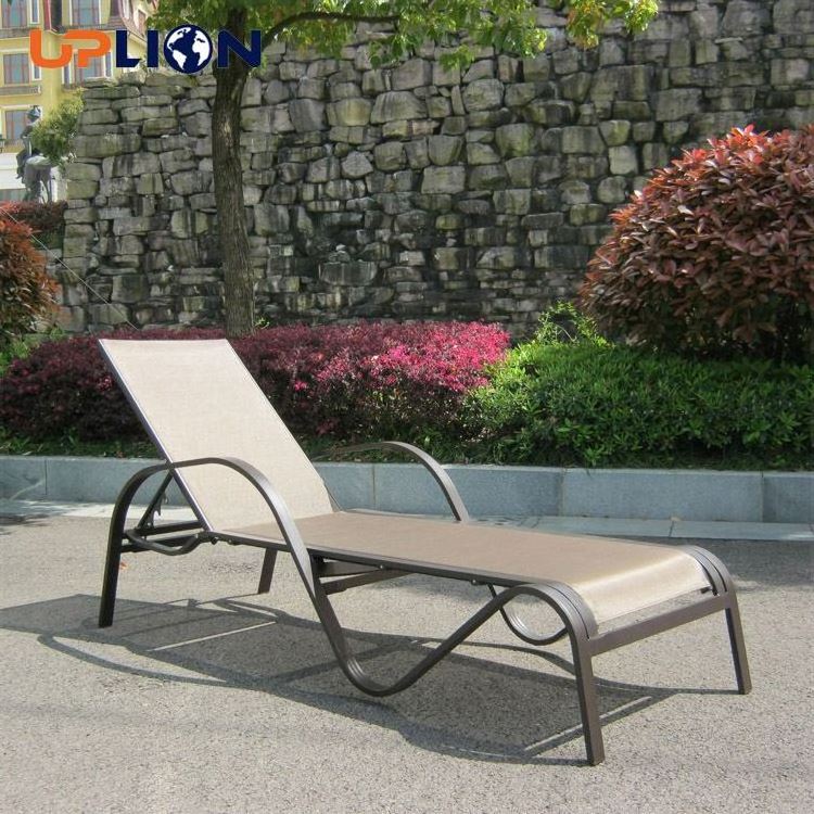 Uplion Modern Outdoor Furniture Aluminum Sling Reclining Pool Sunbed Beach Sun Lounger