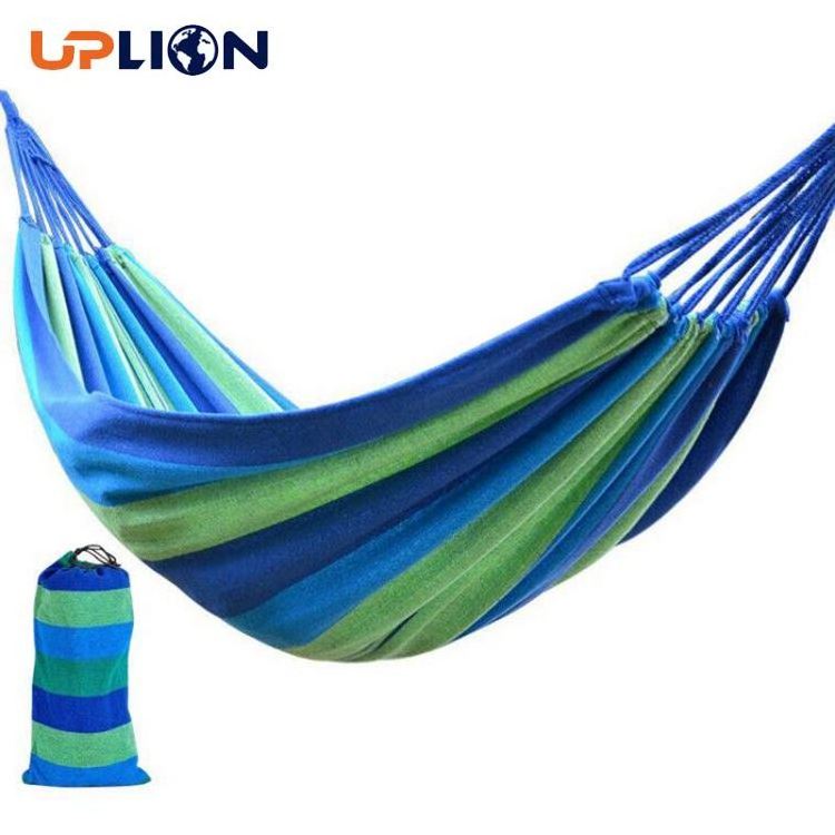 Uplion Popular Thicken Canvas Hammock Outdoor Colorful Canvas Camping Hammock 2 Person Portable Hammock