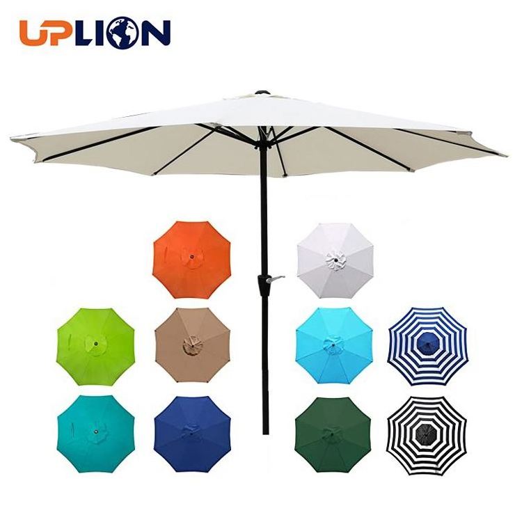 Uplion 10Ft Backyard Sun Umbrella For Garden White Market Umbrella Parasol Patio Umbrella