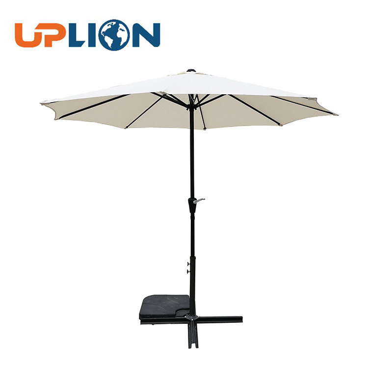 Uplion 10Ft Backyard Sun Umbrella For Garden White Market Umbrella Parasol Patio Umbrella