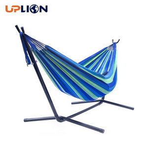 Uplion Adjustable Double Hammock Chair With Stainless Steel Iron Pipe Stand Outdoor Camping Swing Hammock Bed