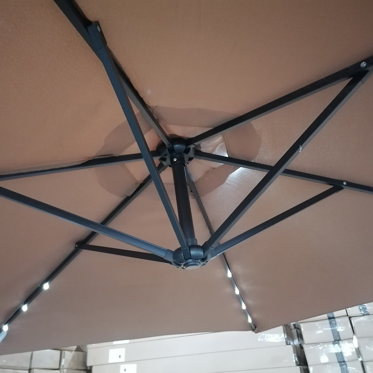 Wholesale Large Led Solar Parasol Offset Umbrella Outdoor Restaurant Cantilever Shade Patio Umbrellas & Bases